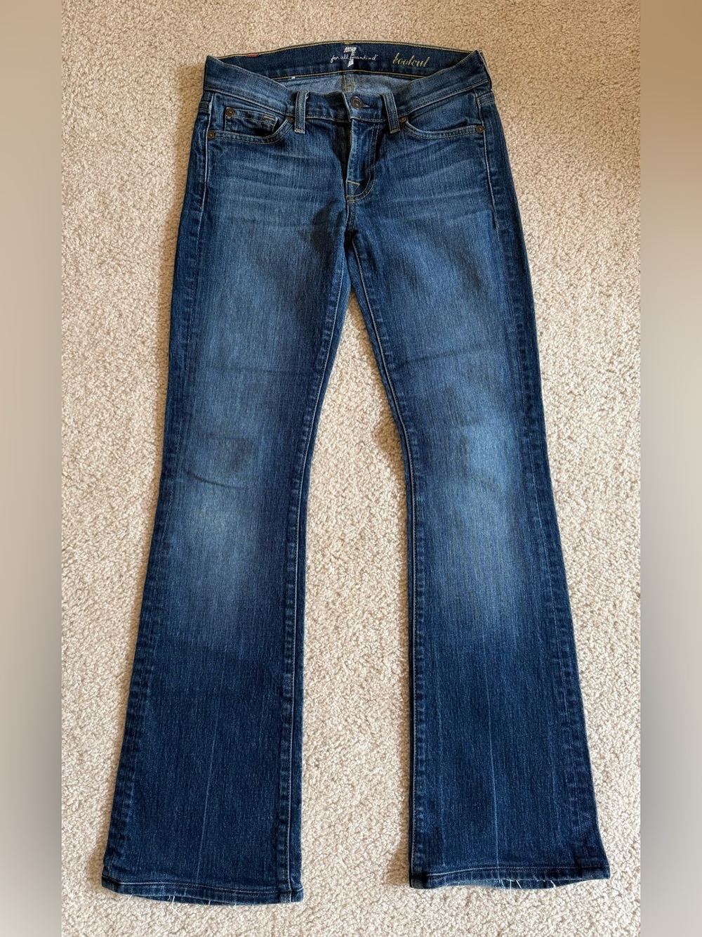 7 For All Mankind Women's Medium Dark Blue Flare Jeans